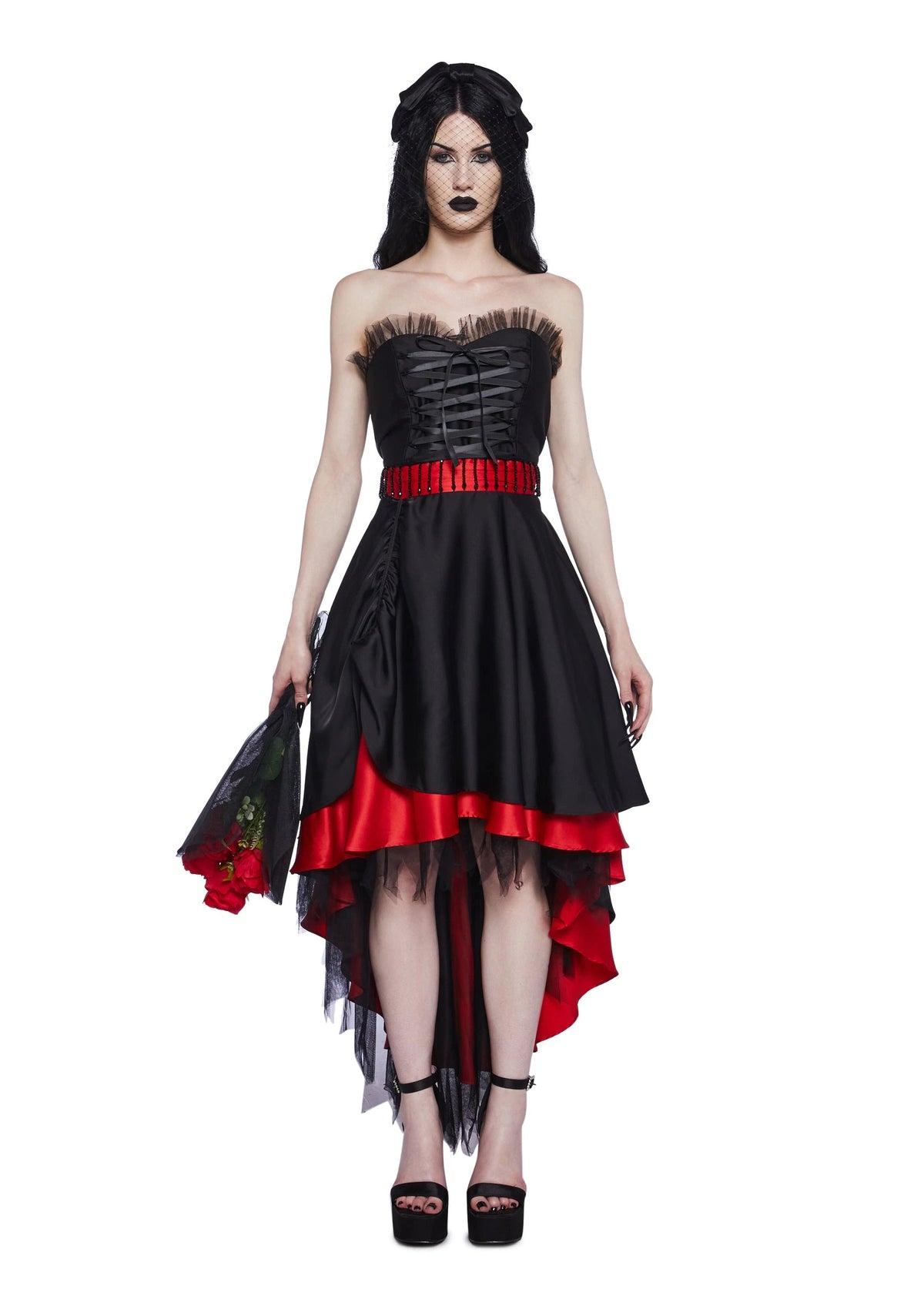 Gothic Bride Costume Set - Black