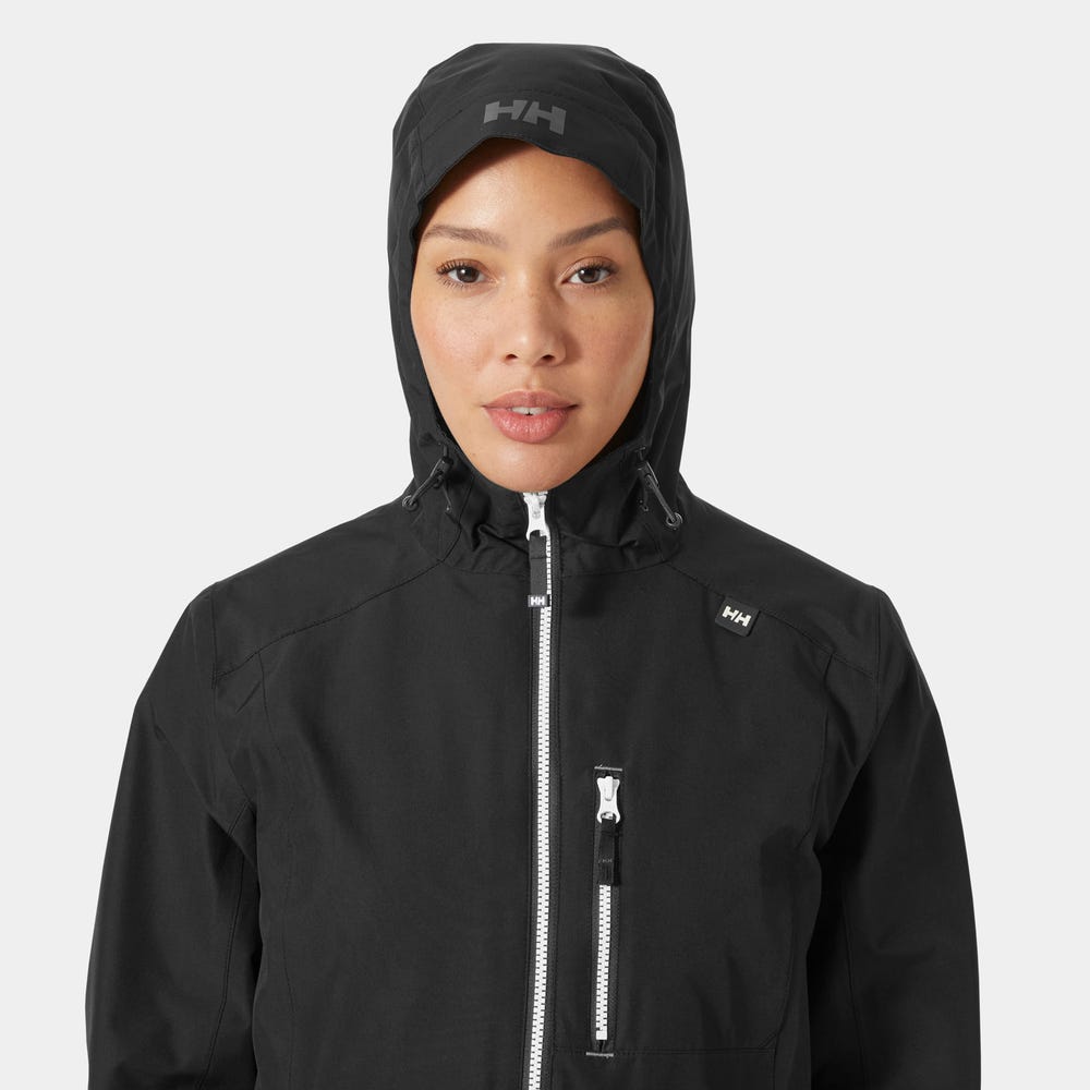 Women's Long Waterproof Rain Jacket - White