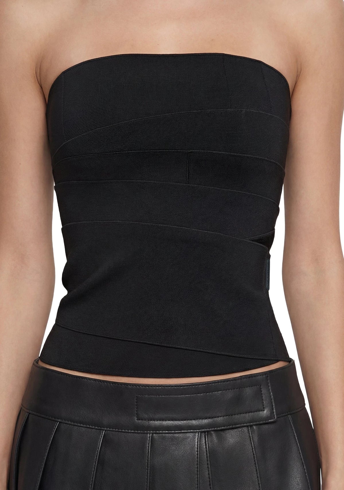Stretch Multi-Wrap Bandeau Top - Black