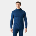 Men's Merino Wool Base Layer Hoodie - Blue