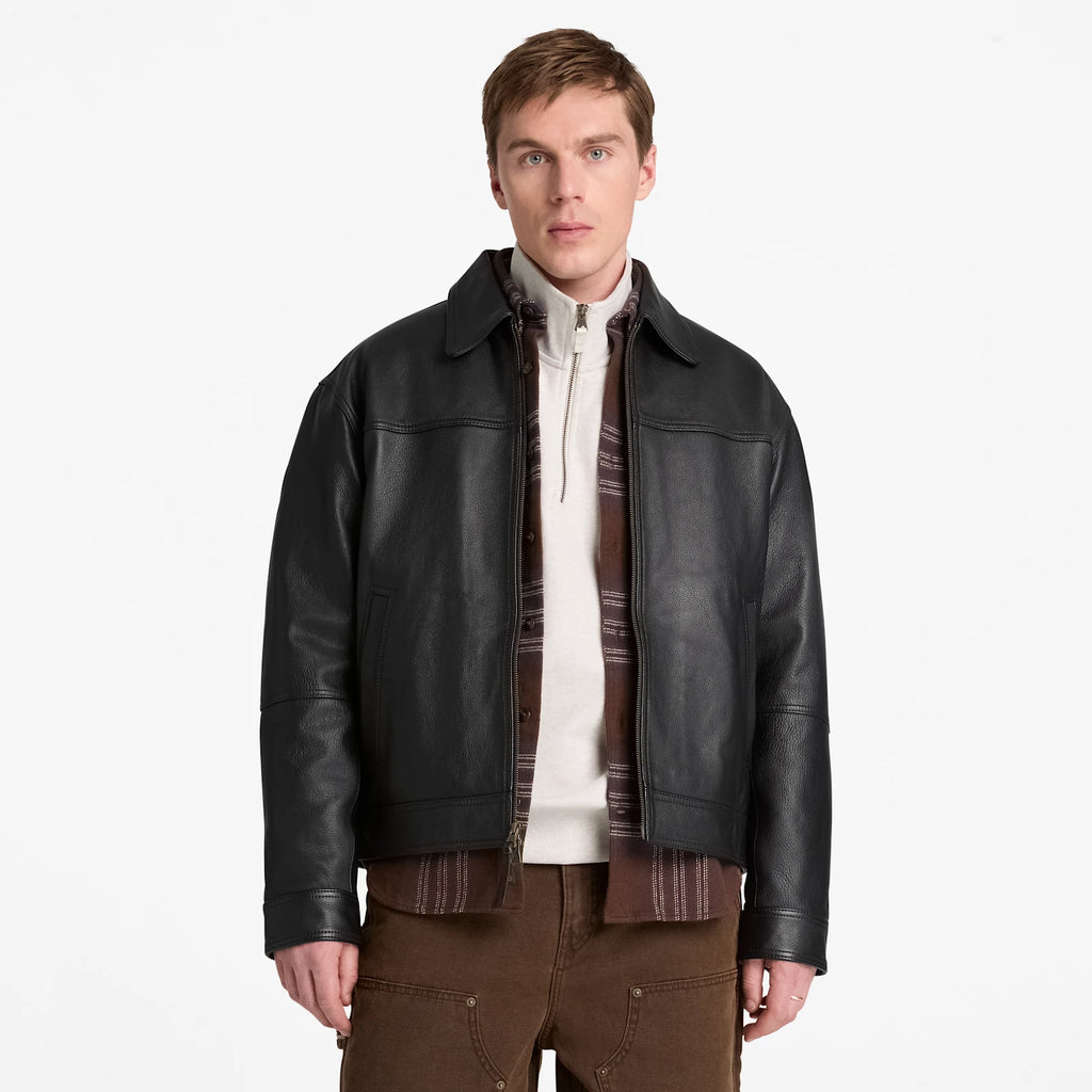 Men's Leather Bomber Jacket