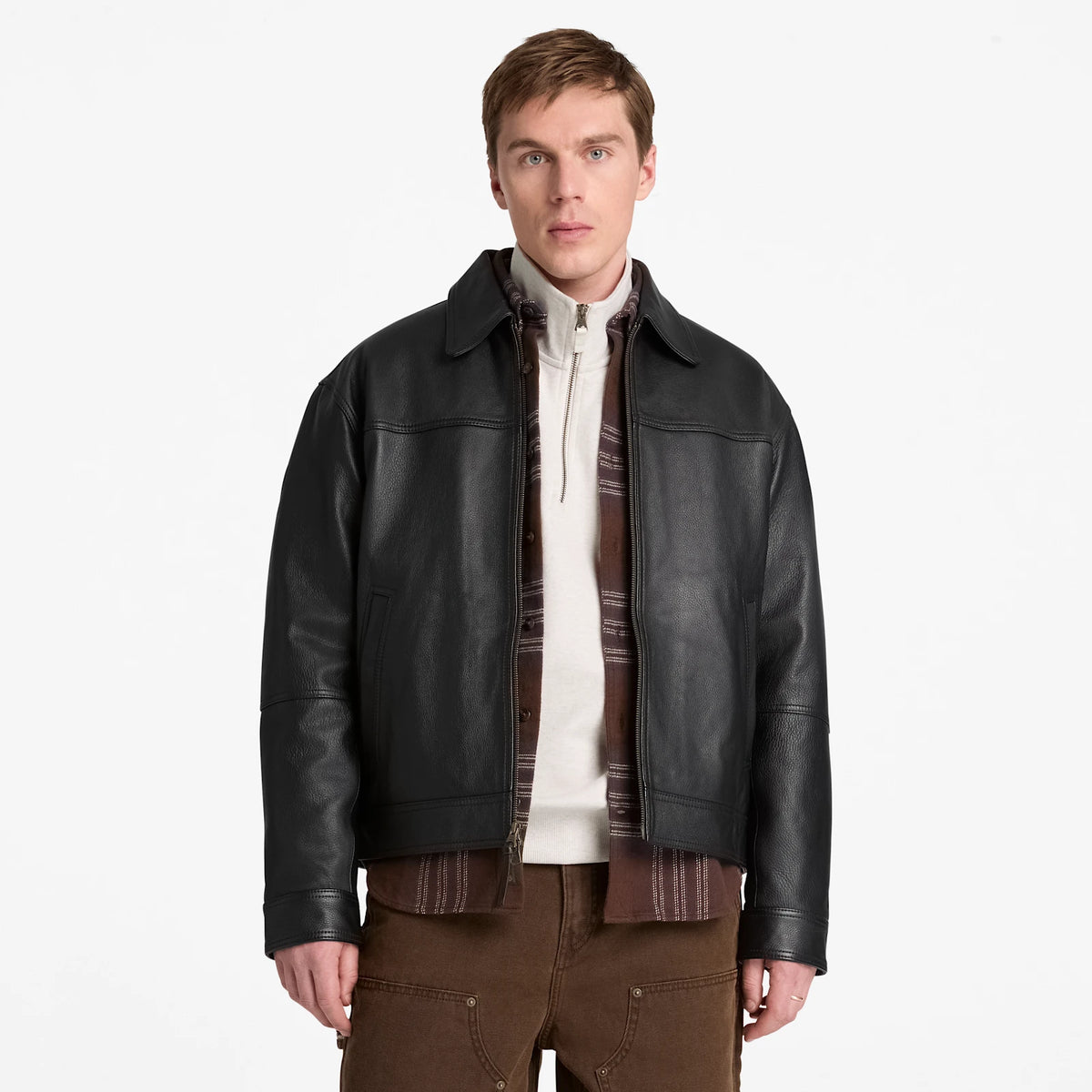 Men's Leather Bomber Jacket
