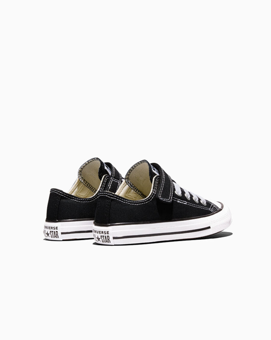 Kids' Easy-On Canvas Low Top Sneaker - Black - Black/Natural/White