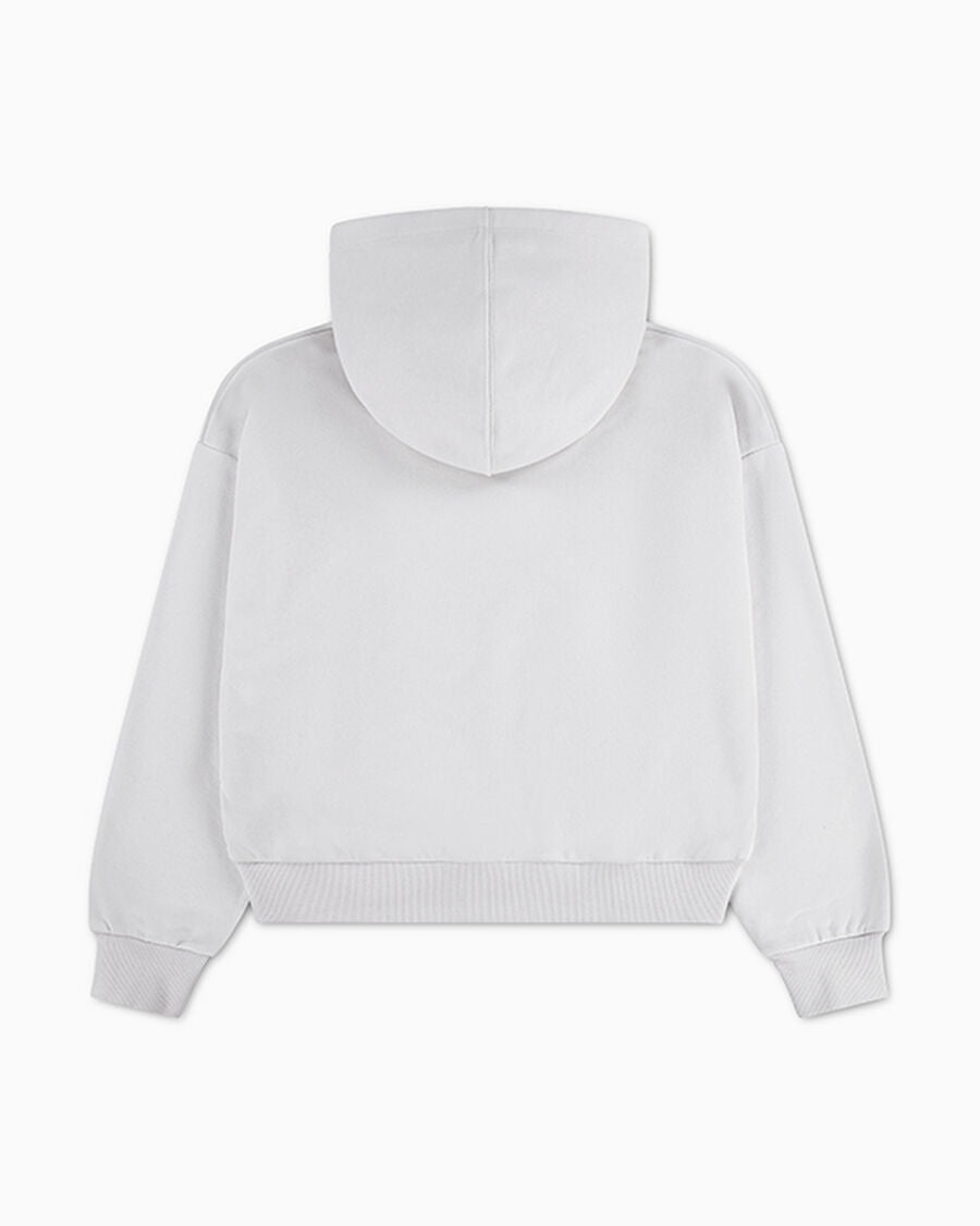 Kids' Leopard Print Relaxed Pullover Hoodie - White - Vintage White