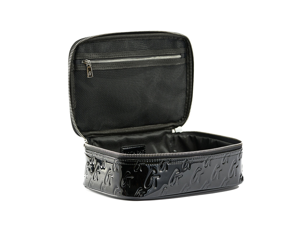 Medium Mirrored Toiletry Bag - Black