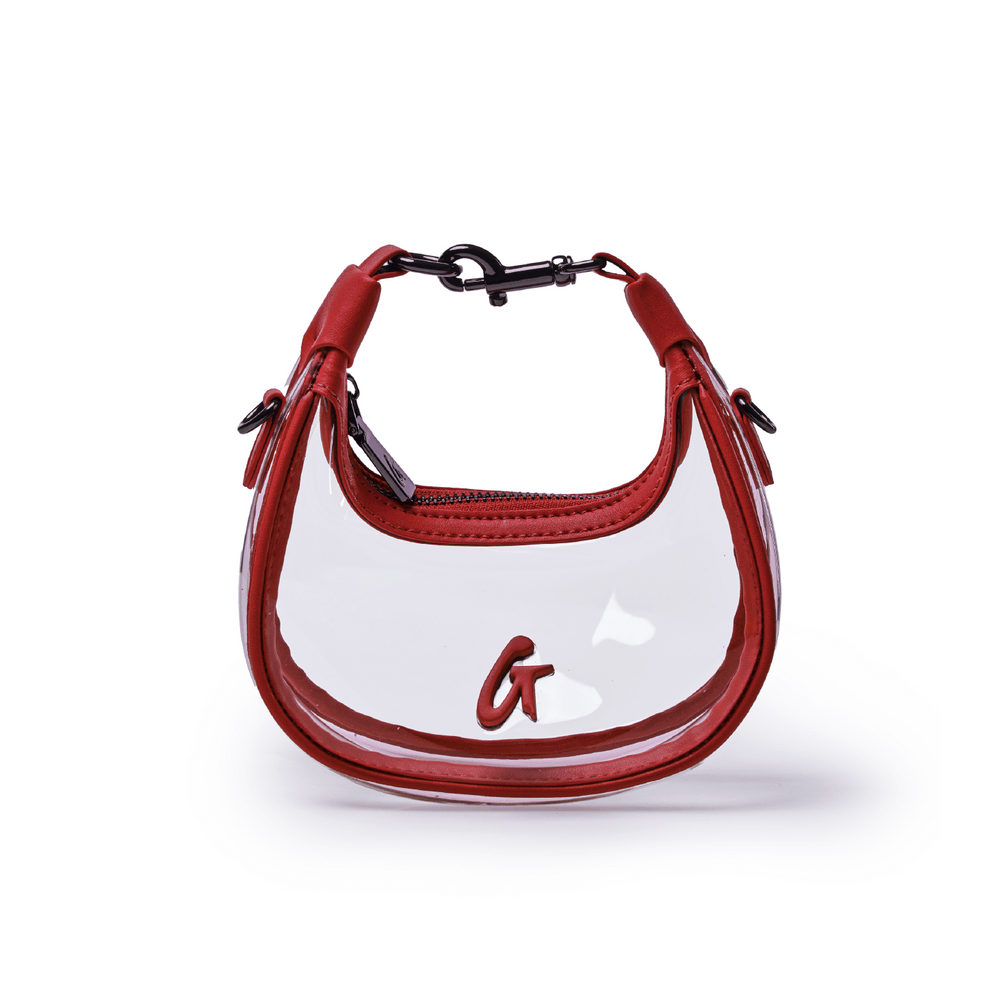 Clear PVC Mini Hobo Bag - Red
