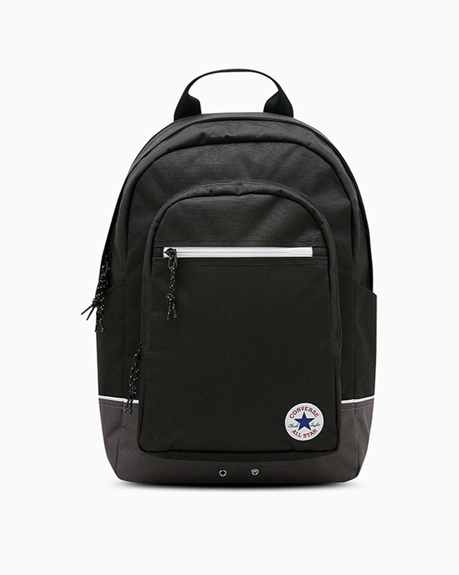 Unisex Coated Woven Everyday Backpack - Black - Black