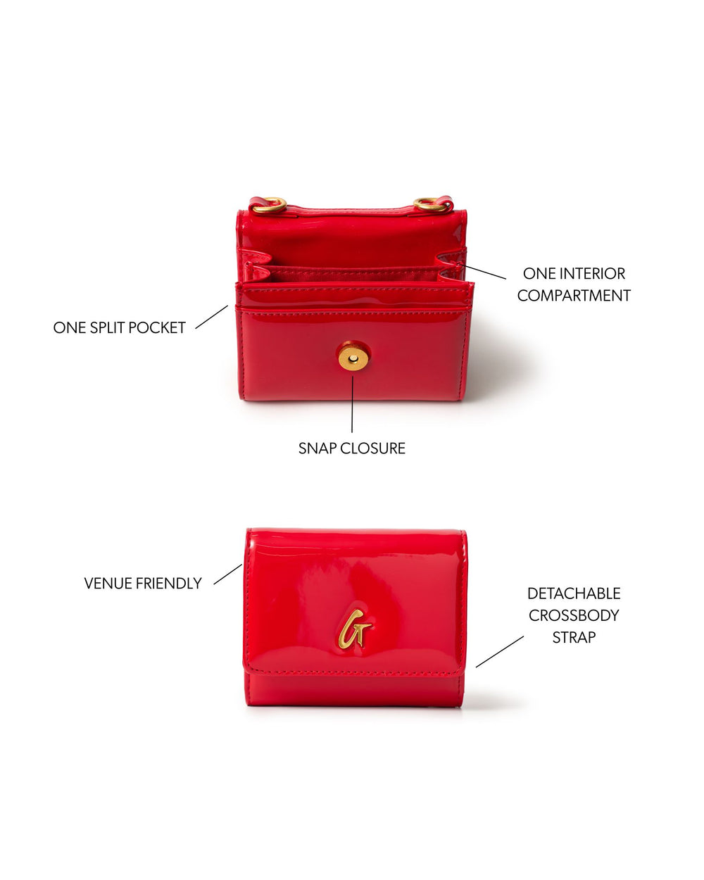 Mirrored Wallet With Chain - Red