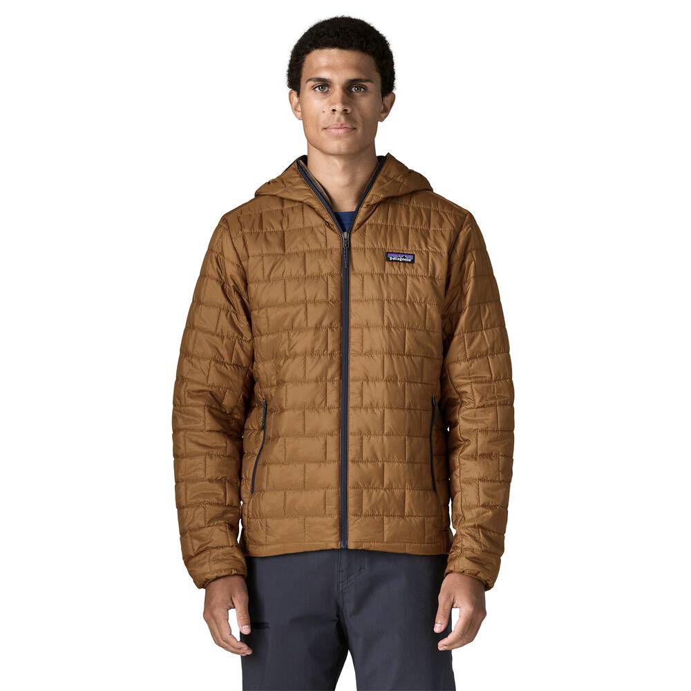 Men's Insulated Hooded Jacket - Brown