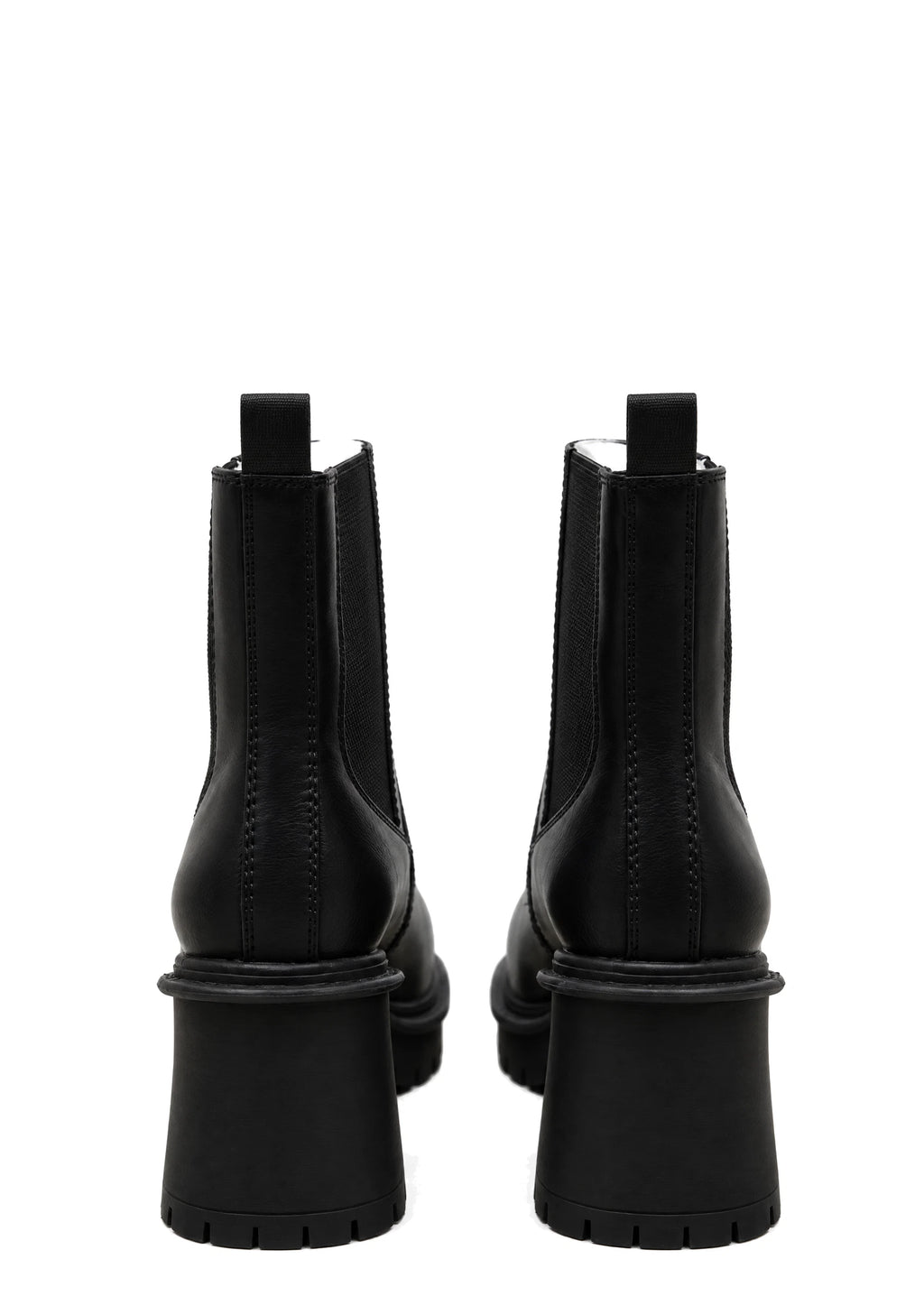 Lug Sole Chelsea Ankle Boots - Black