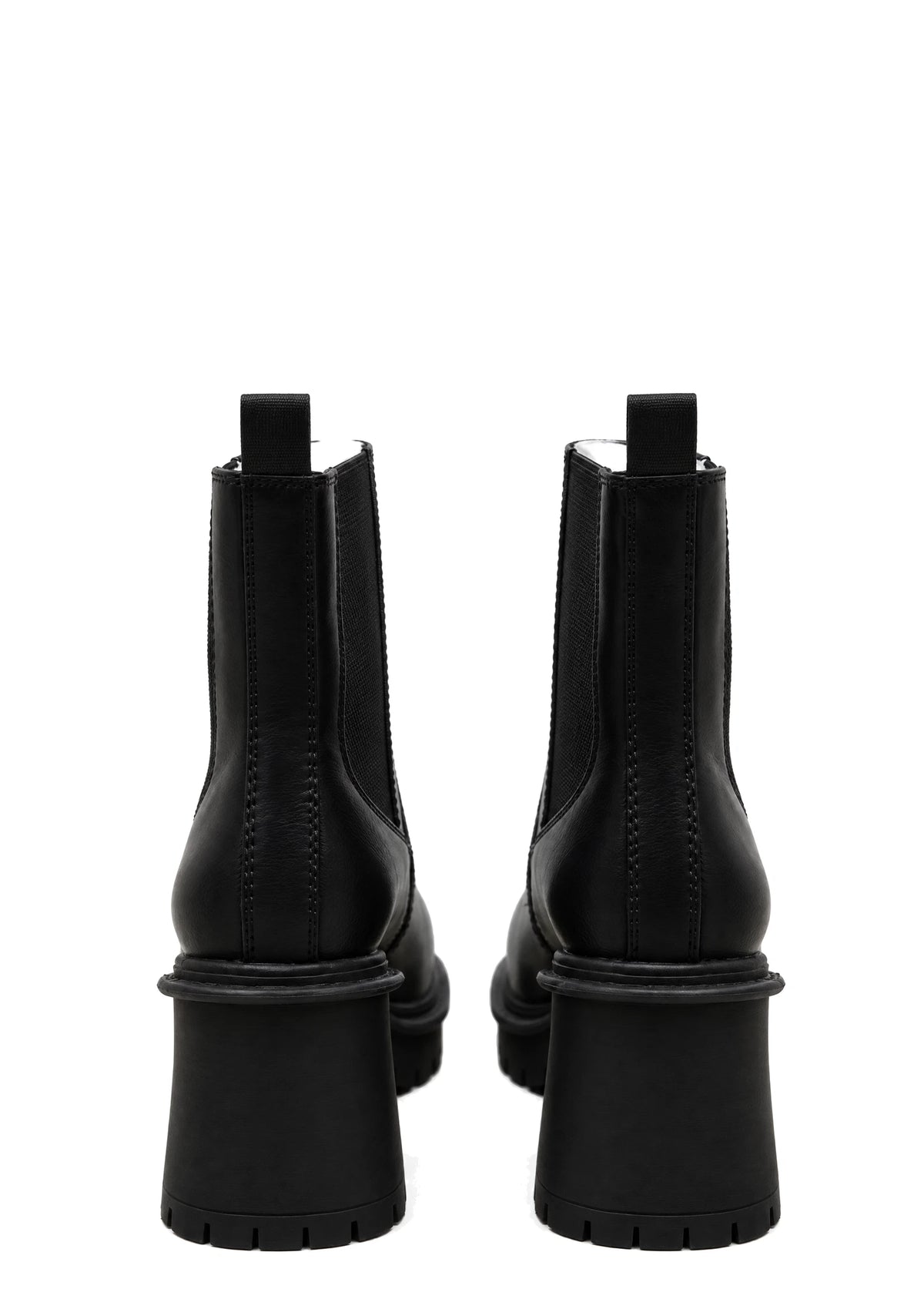 Lug Sole Chelsea Ankle Boots - Black