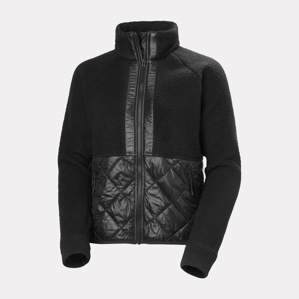 Women's Quilted Pile Fleece Jacket - Cream