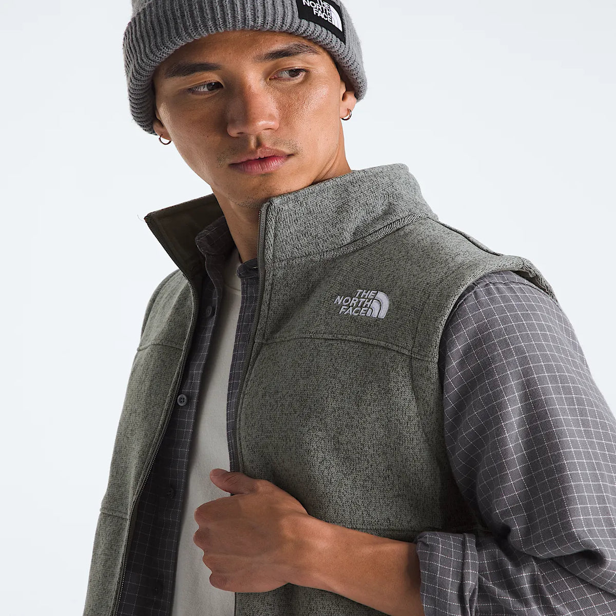 Men's Full-Zip Fleece Vest - Gray
