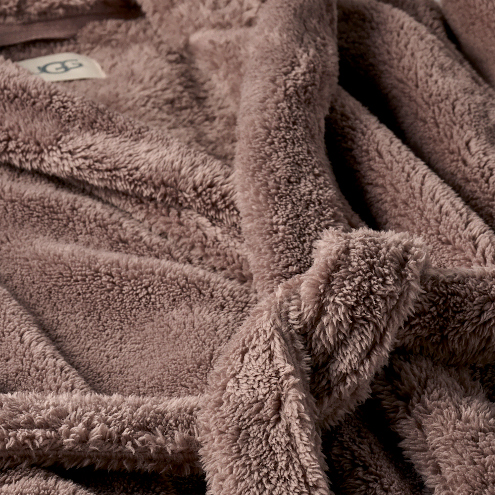 Men's Hooded Plush Fleece Robe - Black