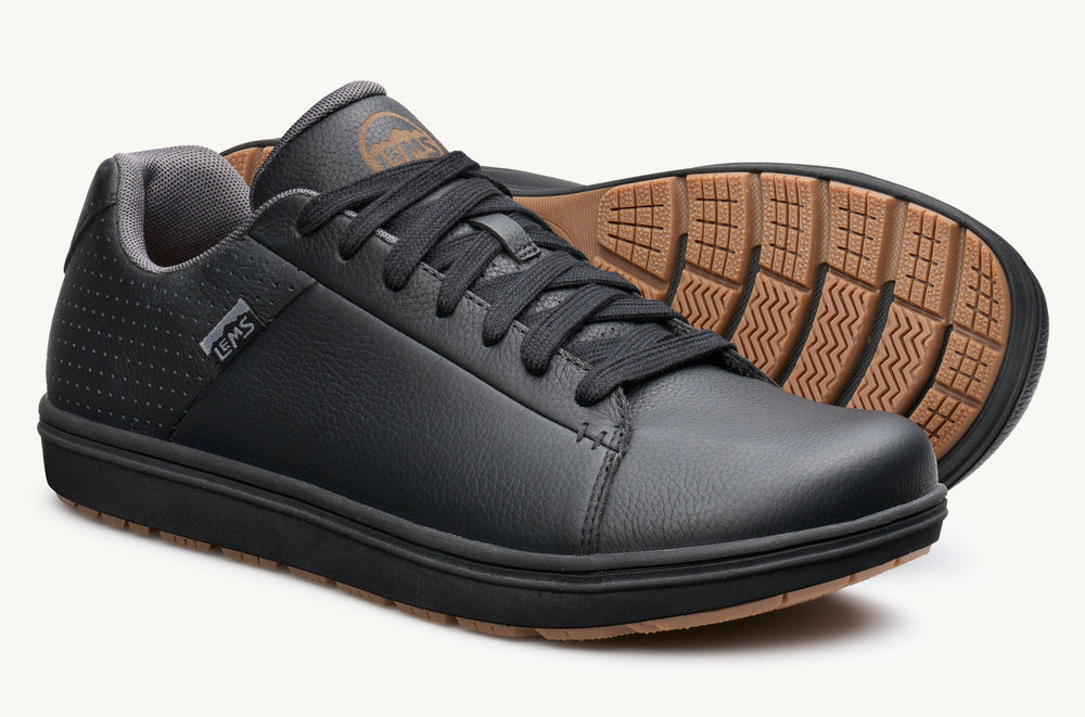 Women's Leather Zero-Drop Lace-Up Sneaker - Midnight