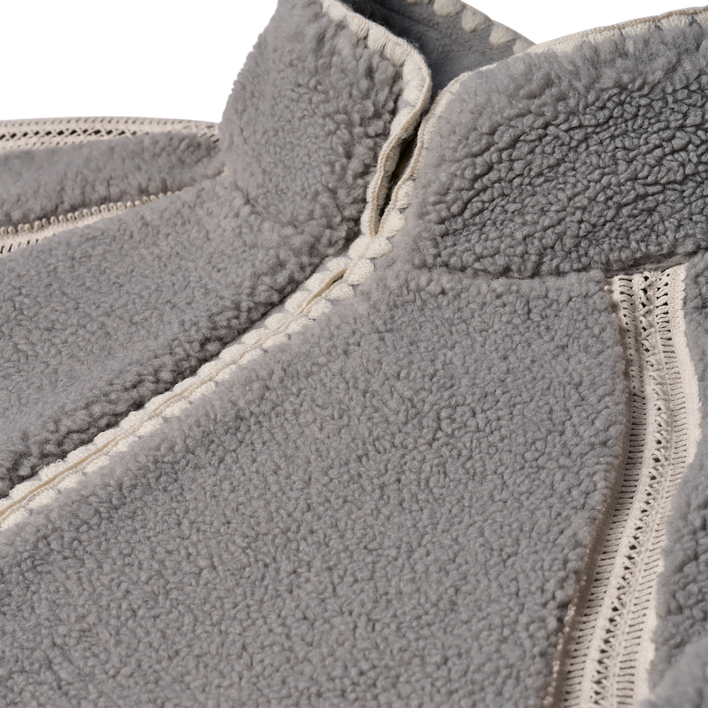 Women's Crochet Trim Plush Fleece Jacket - Cobble