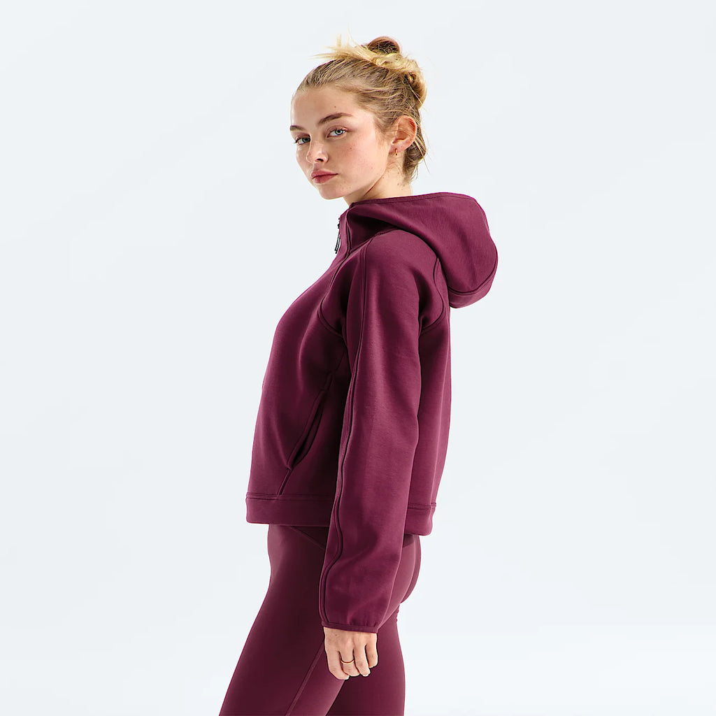 Women's Quarter-Zip Fleece Hoodie - Burgundy