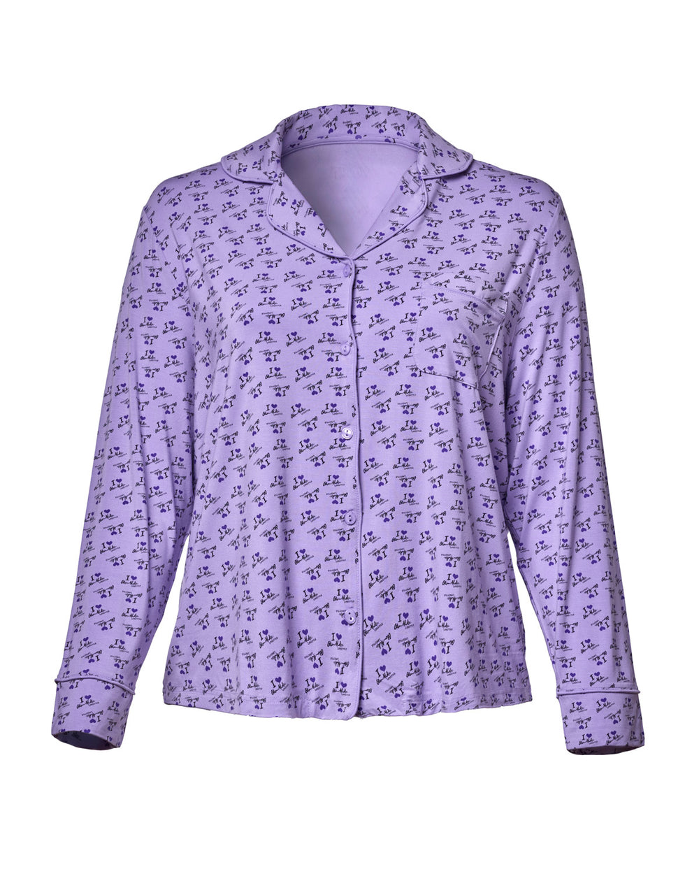 Button-Down Pajama Set - Purple