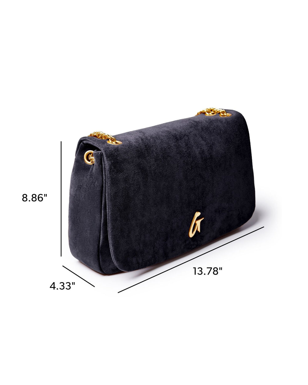 Medium Vegan Suede Flap Bag - Black