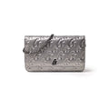 Vegan Leather Wallet On Chain - Platinum