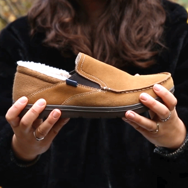 Women's Faux Fur Lined Suede Slip-On - Cozy Cabin