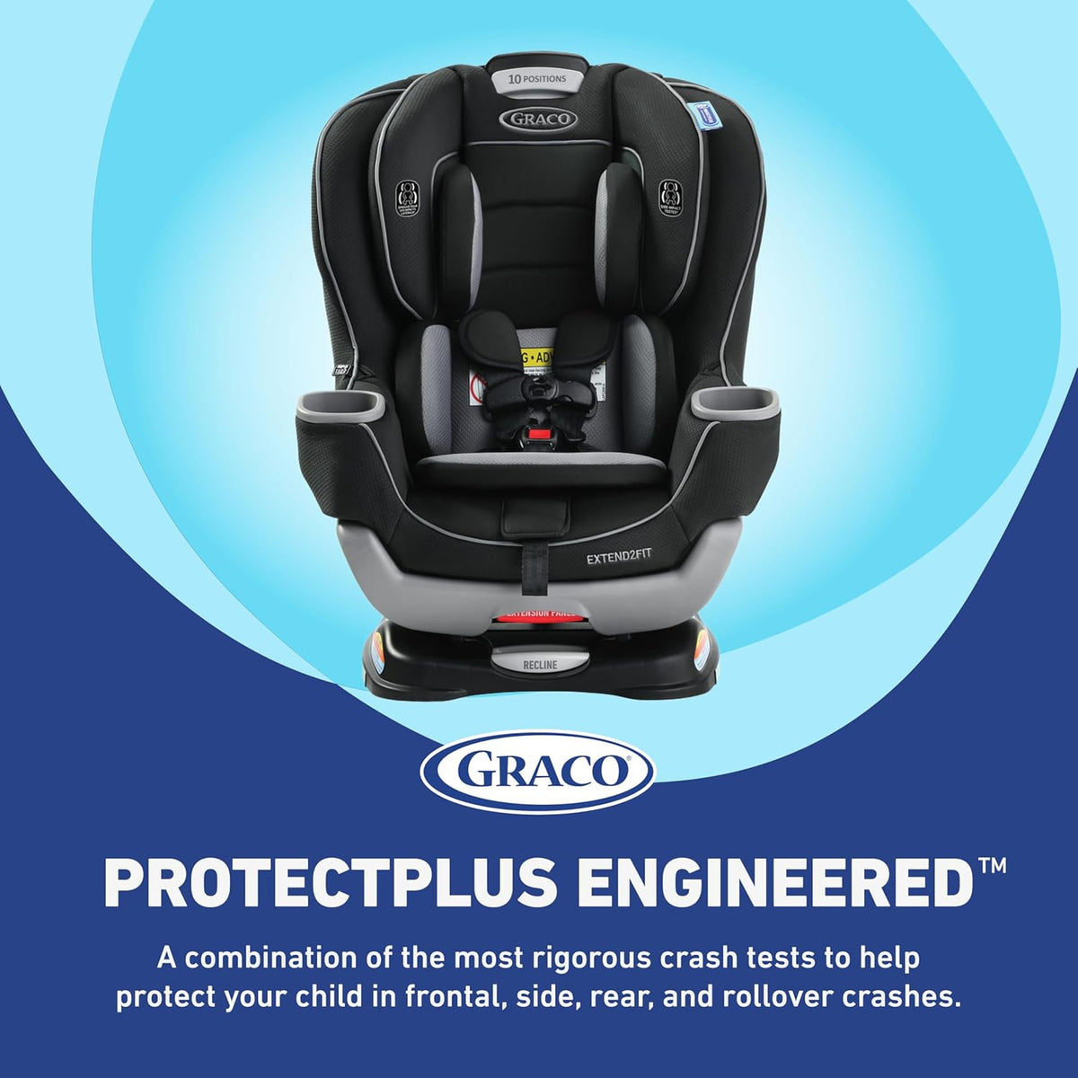 Convertible Baby Car Seat Rear- and Forward-Facing With Adjustable Extension Panel, Gotham - Extend2Fit
