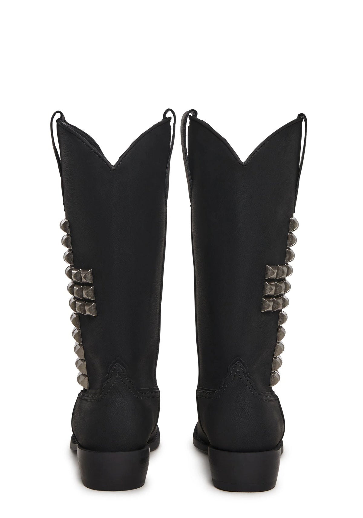 Studded Western Boots - Black