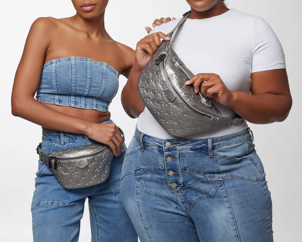 Vegan Leather Belt Bag - Platinum