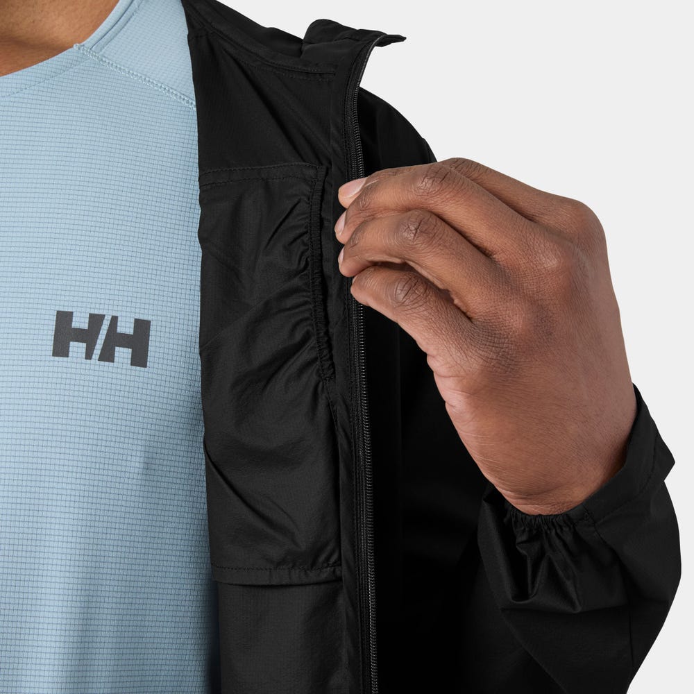 Men's Packable Windbreaker Jacket - Black