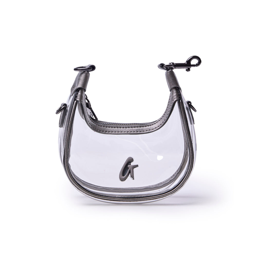 Clear PVC Mini Hobo Bag - Platinum