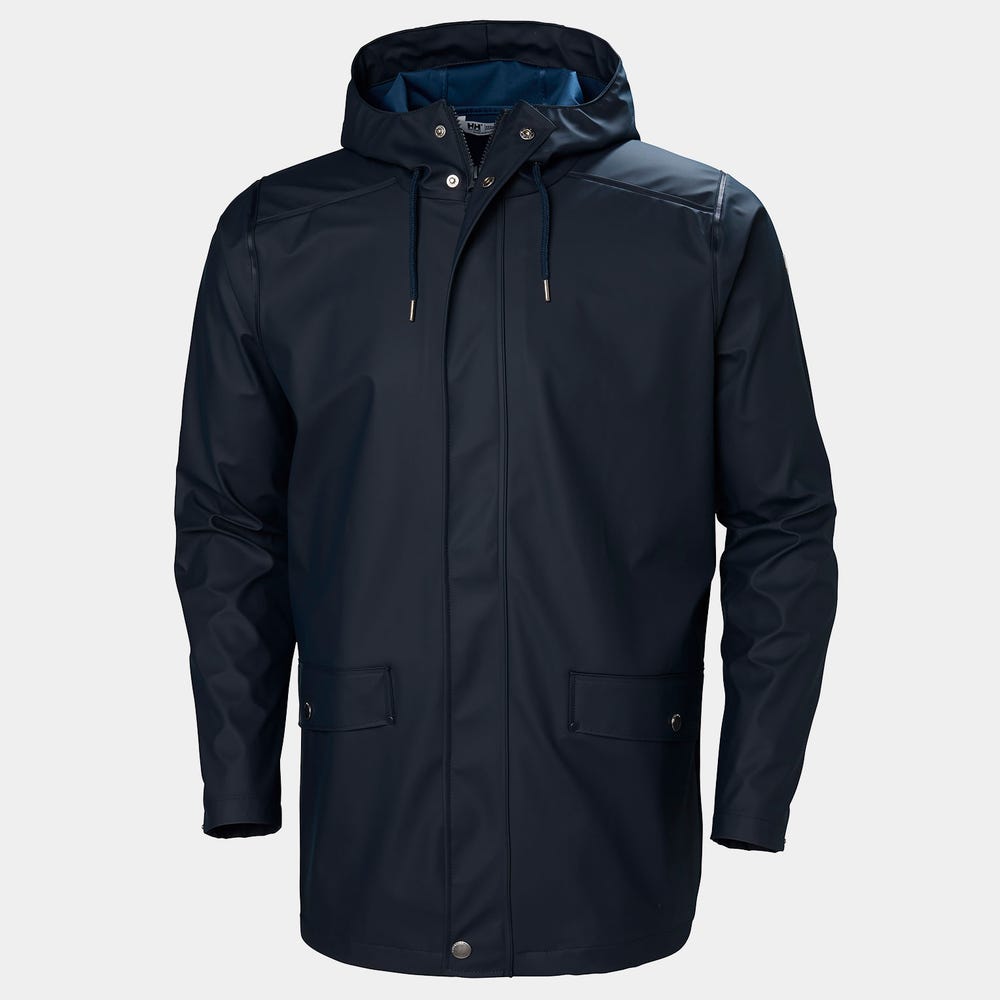 Men's Waterproof PU Raincoat - Navy