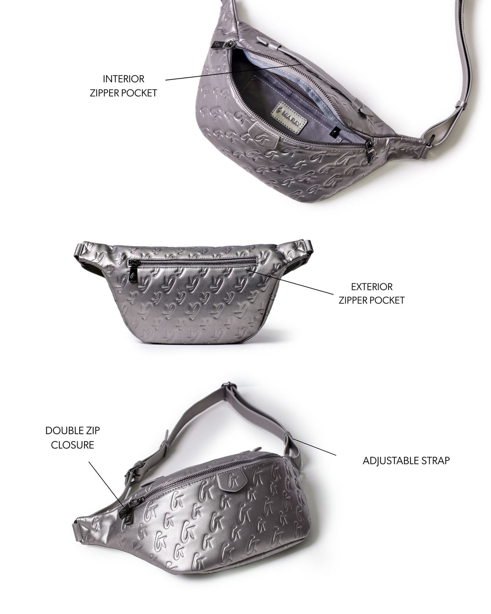 Vegan Leather Belt Bag - Platinum