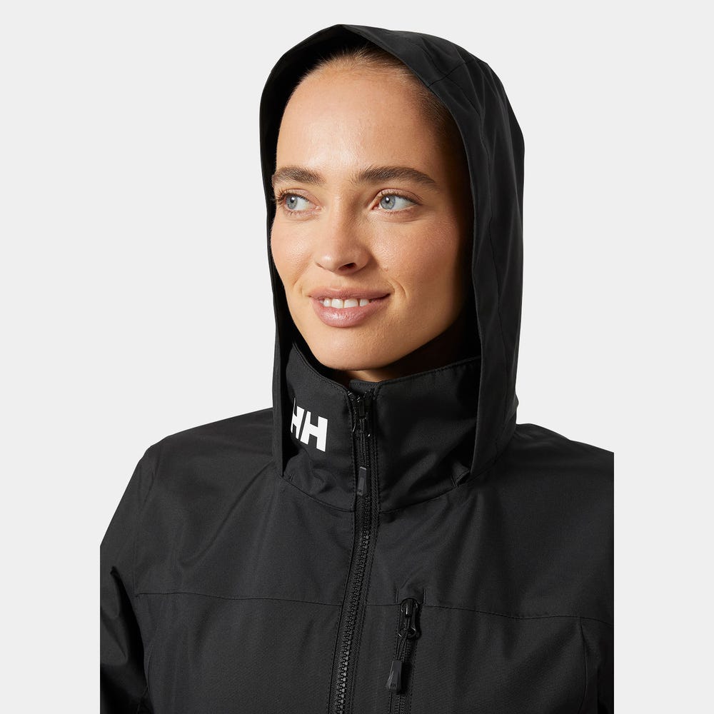 Women's Hooded Sailing Rain Jacket - Black