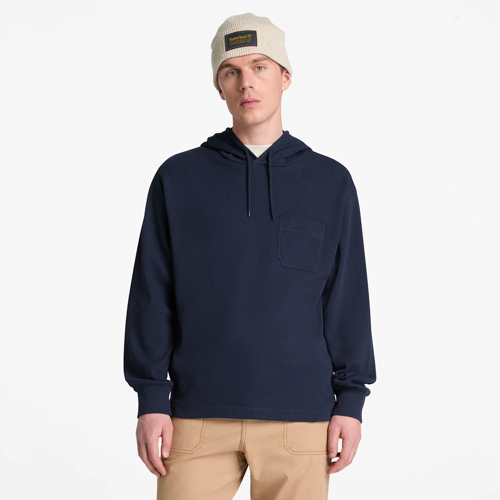 Men's Waffle-Knit Hooded Sweatshirt