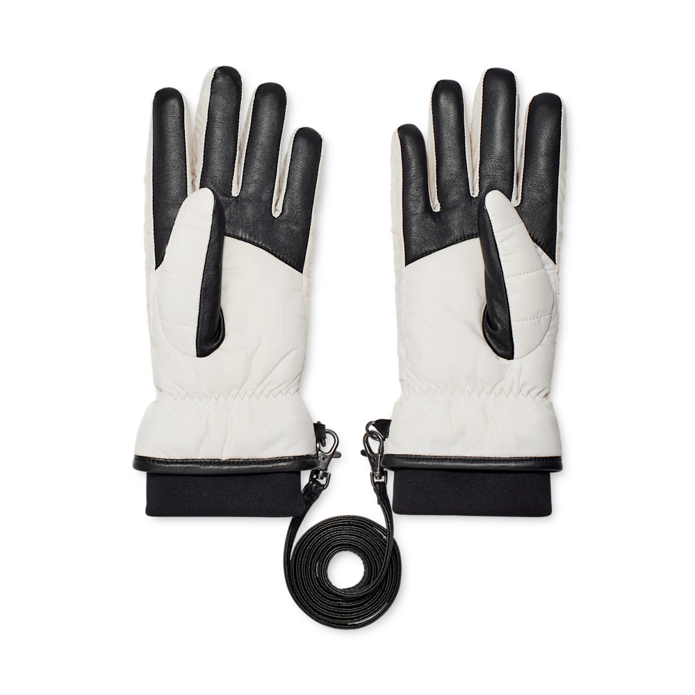 Women's Water-Resistant Quilted Leather Palm Gloves