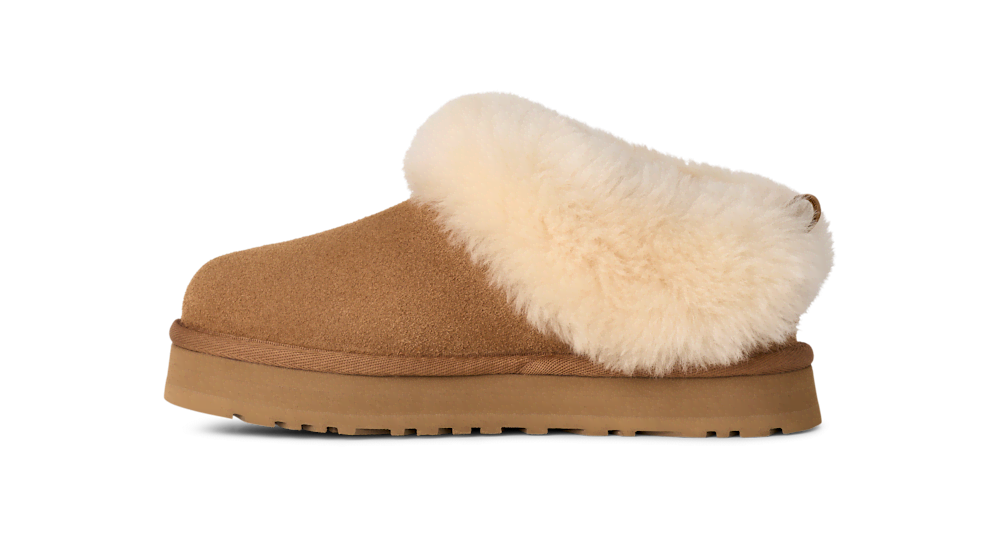 Kids' Suede Platform Slipper - Chestnut