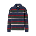 Men's Rib-Knit Polo Pullover - Stripe