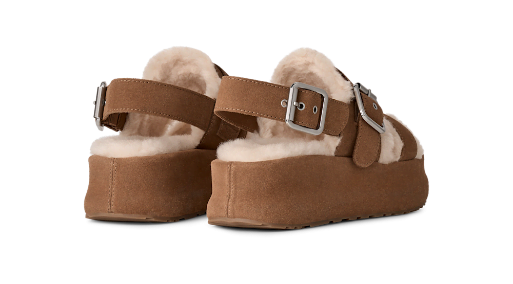 Women's Suede Platform Sandal - Mustard