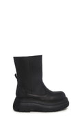 Vegan Leather Platform Boots - Black