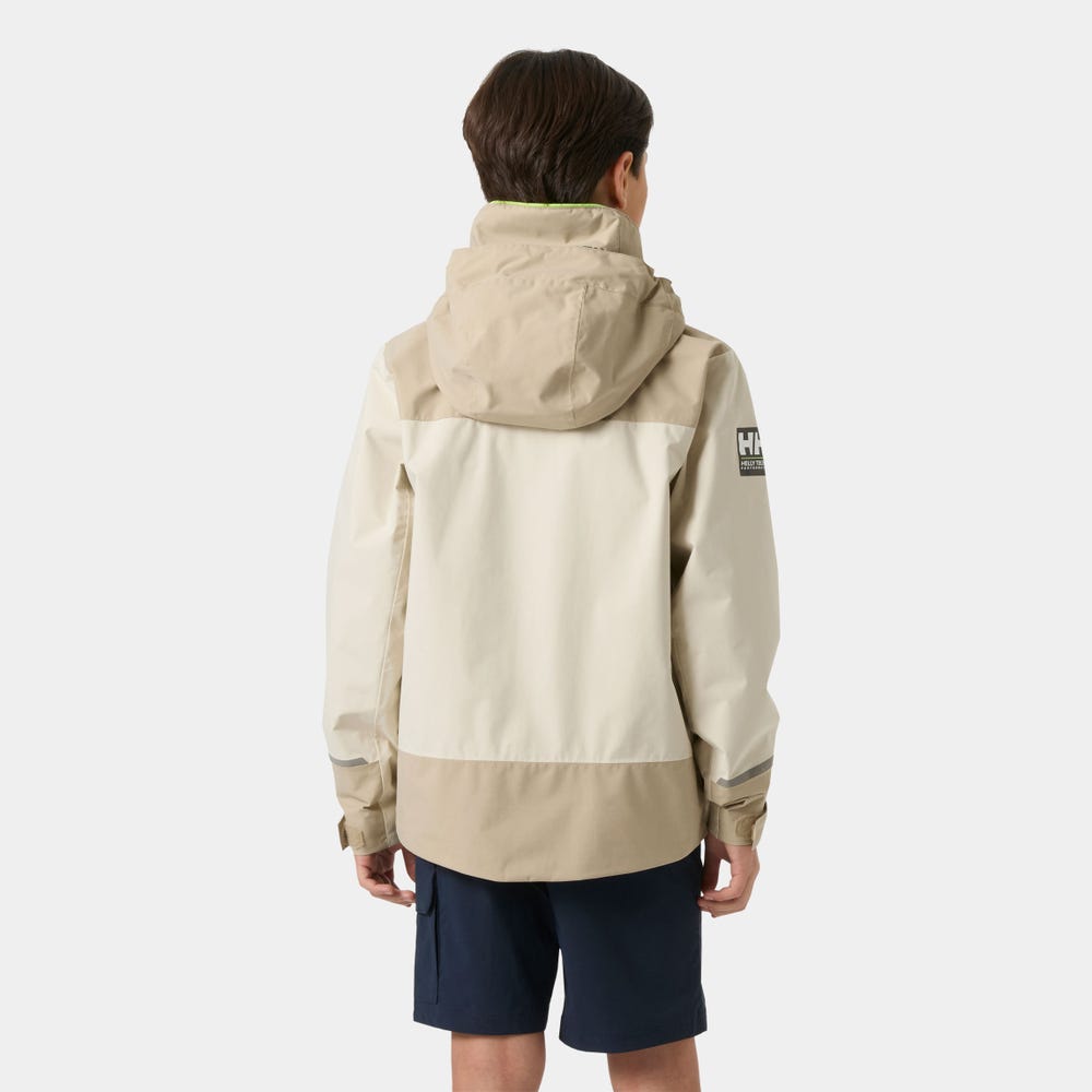 Juniors' Hooded Sailing Rain Jacket - Cream