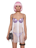 Shimmer Fringe Costume And Wig Set - Multi