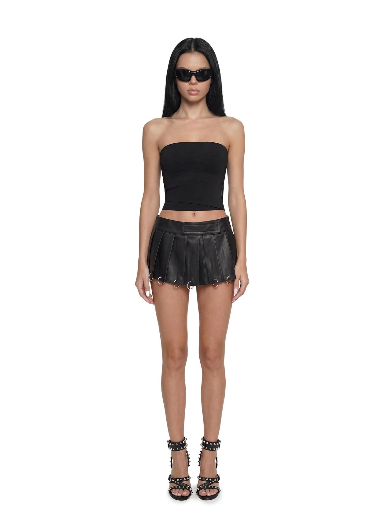 Stretch Multi-Wrap Bandeau Top - Black