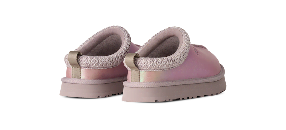 Kids' Iridescent Leather Platform Slippers