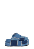 Distressed Denim Platform Clogs
