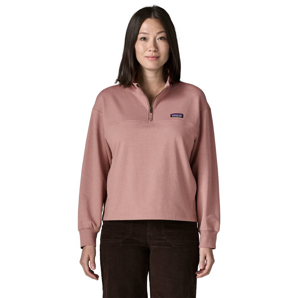 Women's Quarter-Zip Terry Pullover - Brown