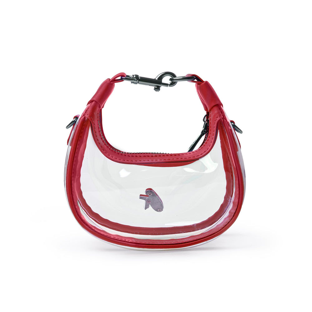Clear PVC Mini Hobo Bag - Red