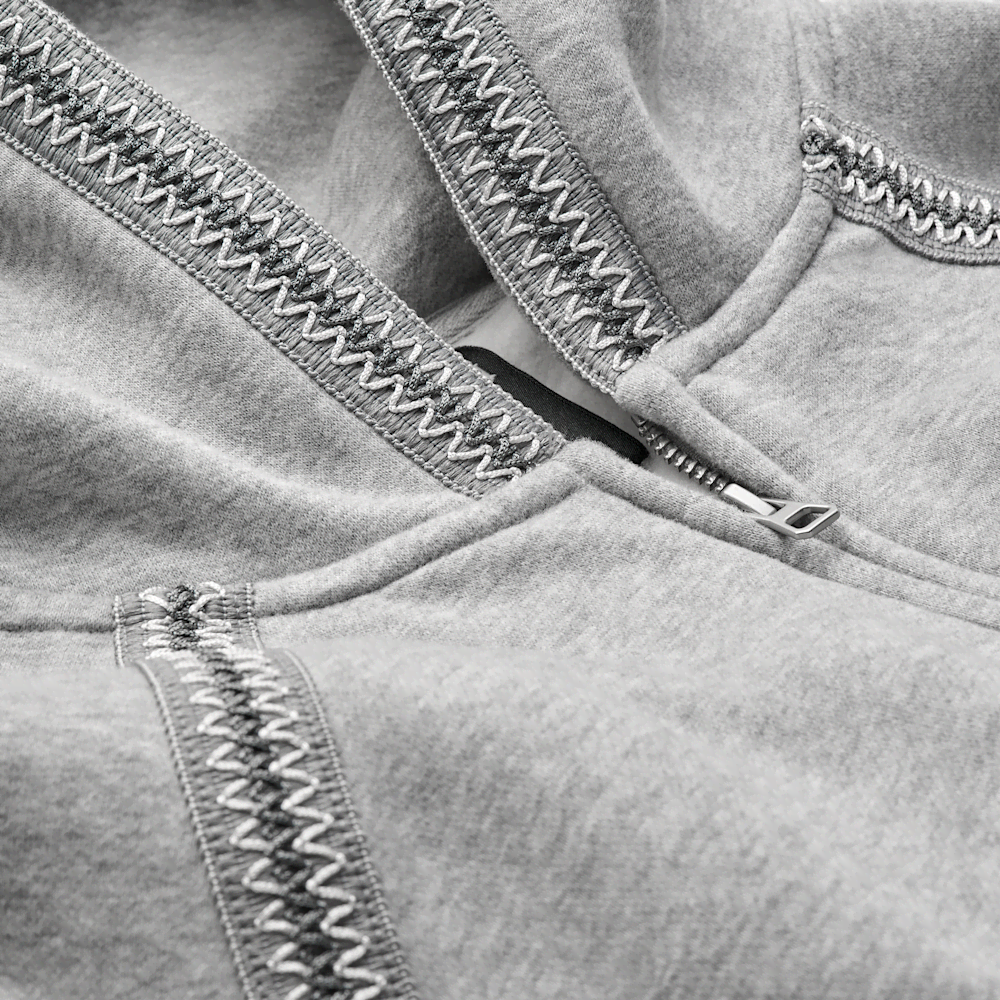 Men's Oversized Full-Zip Hooded Sweatshirt - Brown