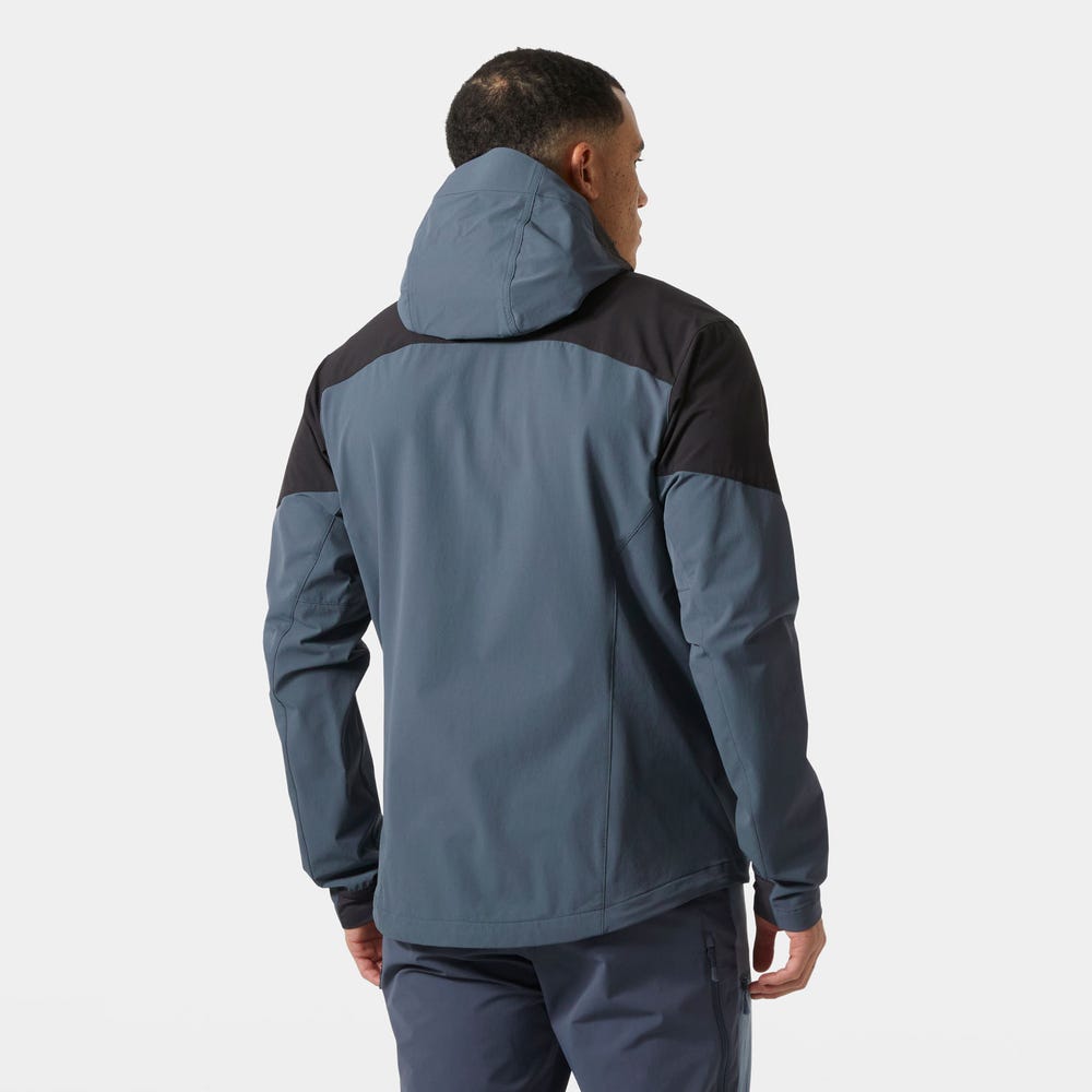 Men's Stretch Hooded Softshell Jacket - Black