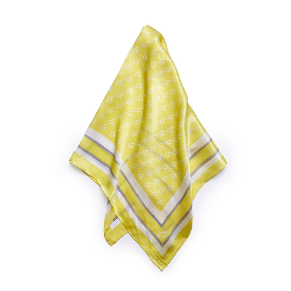 Large Printed Silk Scarf - Yellow
