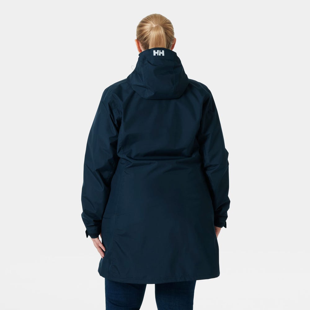 Women's Long Waterproof Rain Jacket - White